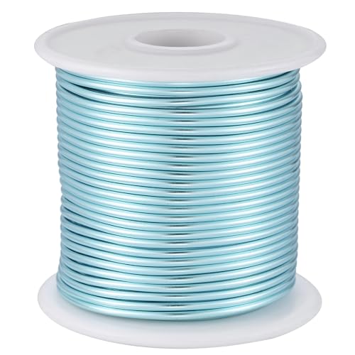 12 Gauge Ice Blue Aluminum Craft Wire (105FT) - Anodized for Jewelry Making, Beading Floral, Plant Gardening, Sculpting & Modeling Craft Wire (Ice Blue #24, 2mm) - color: Ice Blue #24