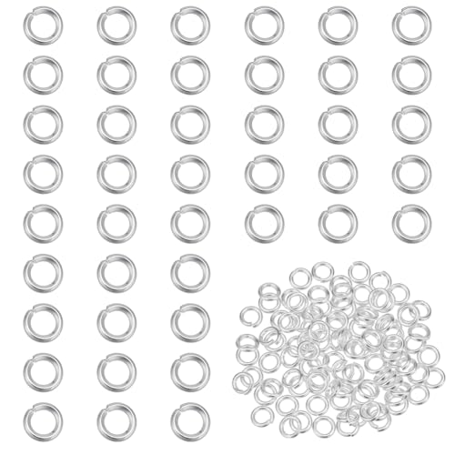 PH PandaHall 100pcs 925 Sterling Silver Plated Jump Rings, 3mm Open Jump Rings Brass Jewelry Connector Ring 22 Gauge Unsoldered O Ring for Earrings Bracelets Necklaces Chain Choker DIY Craft Making
