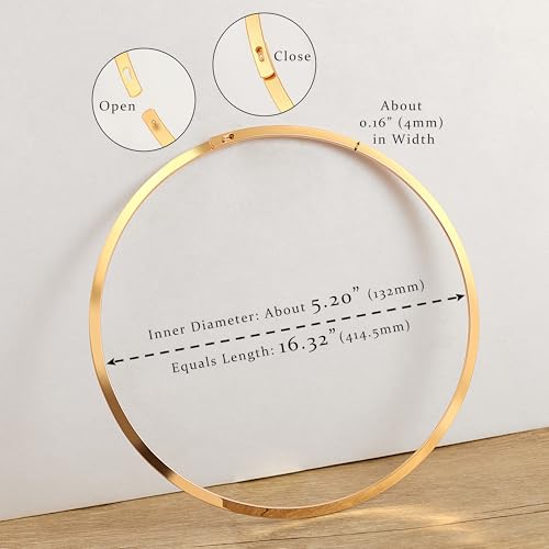 Aobei Pearl 18K Gold Plated Cuff Choker Necklace for Women Chunky Wire Chain Collar Jewelry - style: Buckle Cuff Choker
