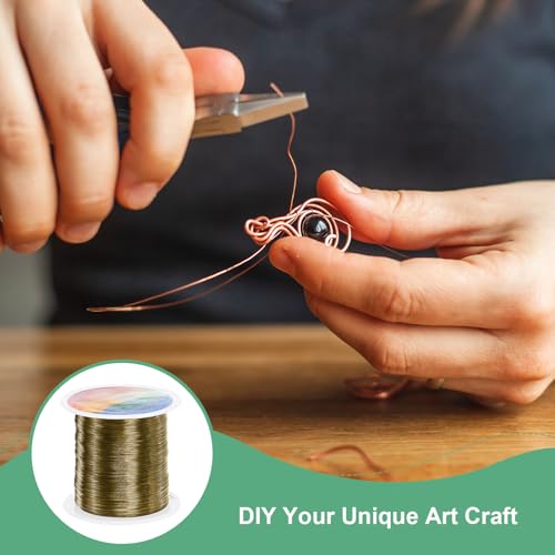 M METERXITY 0.3mm Jewelry Wire, 28 Gauge 328FT Craft Wire Copper Beading Wire for Jewelry Making/Planting/Weaving/DIY Crafting, Soft Metal Wires [100M, Bronze Tone] - color: Bronze Tone, size: 0.3mm 28 Gauge