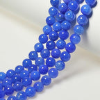 MJDCB Natural Stone Beads 8mm 43pcs Round Blue Dragon Vein Agate Loose Gemstone Bead Charms for Jewelry Making Bracelet Necklace Earring Pendant - color: Blue Dragon Vein Agate, size: 8mm