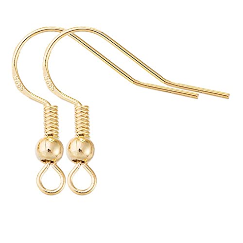 Earring Hooks for Jewelry Making - 120 pcs/60 Pairs Hypoallergenic 14K Gold Ear Wires Fish Hooks for Jewelry Making, Jewelry findings Parts with 120 pcs Rubber Earring Backs Stopper for DIY Earrings - color: Regular 14K Gold