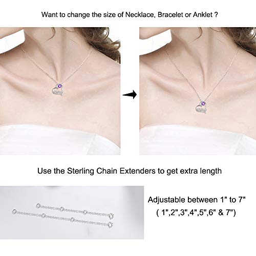 Dorella Sterling Silver Necklace Extenders Chain Set of 2 Pcs Pack 2" and 5" or 3" and 4" - Solid 925 Sterling Silver Fine Chain Dainty Durable Adjustable - color: B Sterling Silver 4" + 3" Rolo Chain Necklace Extender