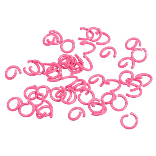uxcell Open Jump Rings, 8mm Colorful O-Ring Connectors for DIY Crafts Jewelry Making, Carbon Steel, Pink, 200Pcs - color: Pink, size: 8mm