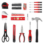 51-Piece Red Tool Set, Home Tool Kit with Toolbox Storage Case Home Repair Tool Kit with Drawer for Women
