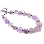 Natural Light Amethyst Crystal Nugget Raw Graduated Beads Strand 2mm Hole Drilled - color: Light Amethyst