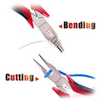 SPEEDWOX Long Nose Pliers 5 Inches Micro Wire Cutters Side Cutting with Spring Multi Use Mini Precision Fine Pliers Functional Professional Jewelry Making Tool Serrated Jaws Chrome Vanadium Steel - style: Long Nose Pliers