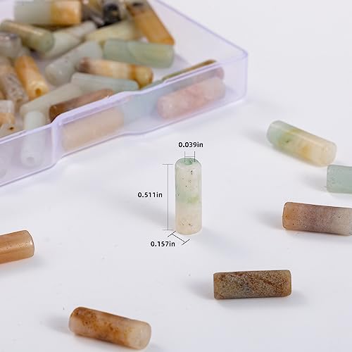 Natural Amazonite Cylinder Tube Beads 4x13mm 38cm/str Loose Semi Gemstone Stone Beads for Making Bracelets Necklace Earrings - color: Amazonite, size: 4x13mm Cylinder