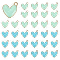 MECCANIXITY Enamel Alloy Heart Charm, Valentine Heart Pendants Love Jewelry Making Charm for DIY Necklace Bracelet Earrings Keychain - color: Sky Blue/Blue