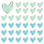 MECCANIXITY Enamel Alloy Heart Charm, Valentine Heart Pendants Love Jewelry Making Charm for DIY Necklace Bracelet Earrings Keychain - color: Sky Blue/Blue