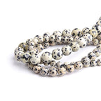 Natural Stone 6mm Dalmatian Smooth Round Loose Beads Energy Gemstone DIY for Jewelry Making Bracelet Necklace 1 Strand 15" - color: Dalmatian, size: 6mm
