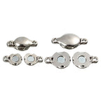 Brass Made Round Magnetic Clasps Stronger Magnetic Closure for Necklace Bracelet and Chain Keep Your Jewelry Secure 10 Sets/lot - size: 11mmX20mm & Rhodium Tone
