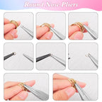 URSKYTOUS 5Pcs Jewelry Pliers Set Pliers for Jewellery Making Include Needle Nose Chain Nose Round Bent Plier Wire Cutter Jewelry Plier Tools for Jewelry Repair Bracelet Beading Craft Making Supplies - color: Eq 5pcs-black