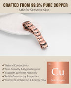 Jecanori Pure Copper Bracelet for Men, 5X Strength Magnetic Bracelets for Men with 5,000 Gauss Ellipses Magnets & Premium Butterfly Clasp - style: Smooth