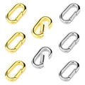 4 PCS 18K Gold Plated Carabiner Clasps and Closures and 4 PCS Silvery Claps for Jewelry Making Bracelet Necklace Oval Connector - color: 4 Golden+4 Silvery