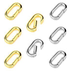 4 PCS 18K Gold Plated Carabiner Clasps and Closures and 4 PCS Silvery Claps for Jewelry Making Bracelet Necklace Oval Connector - color: 4 Golden+4 Silvery