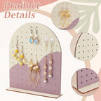 PH PandaHall Wood Earring Display Stands, 106 Holes Earring Holder Organizer Arch-shape Stud Earring Holder 2 Tones Jewelry Rack for Personal Usage Retail Trade Craft Show Exhibition
