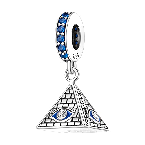 MULA 925 Sterling Silver Charms for Bracelets and Necklaces Lipstick and Bag Dangle Pendants Tower Camera Beads Jewelry Charms for Women - color: Pyramid Charm
