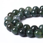 90PCS 4mm Natural Green Moss Agate Beads Gemstone Round Loose Spacer Beads for Jewelry Making DIY Bracelet Necklace Earrings 15" Inch(Moss Agate Beads, 4mm) - color: Moss Agate Beads, size: 4mm
