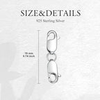 925 Sterling Silver Lobster Clasp for DIY Necklace Bracelet Jewelry Making, Double Spring Clasp with Closed Jump Rings, Necklace Extender Clasp Connector Bracelet Extension (Style 7) - style: Style 7