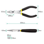SPEEDWOX Chain Nose Pliers Long Nose Pliers 5 Inches Mini Wire Cutter for Hard to Reach Confined Areas Smooth Jaws Beading Work Hobby Jewelry Making Repairing Tools - size: Long Nose with Cutter
