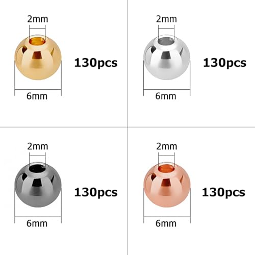 ZSFLZS 520pcs 6mm Round Spacer Beads for Bracelets Making, Heishi Polymer Flat Disc Spacer Bead for Jewelry Making, Ball Spacer Beads for Bracelets Clay Beads for Jewelry Making - size: 520pcs(6mm Balls)