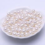 50 Pcs Natural Pearls for Jewelry Making AAA White Natural Freshwater Pearls Beads 9-10mm No-Holes Oval Pearl Beads Jewelry Production, Handicraft Production, for Manza - color: White 9-10mm without holes.