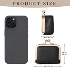 Zivyes Mini Jewelry Box Travel Small Coin Purse Organizer Case Genuine Leather Tiny Size (black 2.9 inches long) - color: black 2.9 inches long