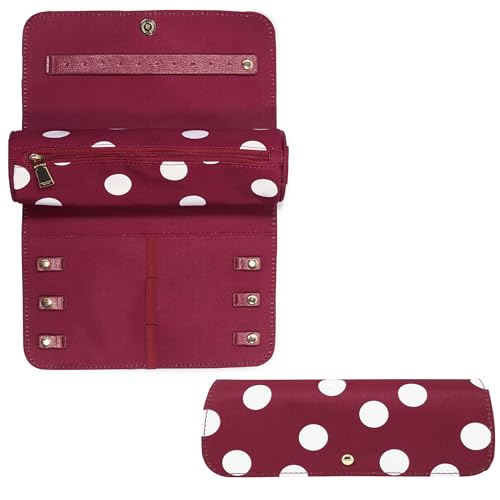 kate spade new york Travel Jewelry Case Organizer, Fabric Jewelry Box for Mother's Day, Cute Jewelry Organizer Holds Necklaces, Rings, Bracelets, Small Jewelry Roll (Julie Dot) - color: Julie Dot