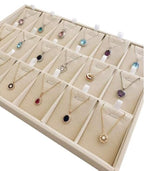 Beige Velvet Jewelry Display Box Tray Pendant Necklace Stackable Trade Show Store Multi Function (Pendants) - color: Pendants