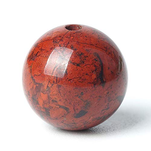 100Pcs Natural Stone 6mm Red Blood Jasper Round Loose Gemstone Energy Healing Beads Hole Size 1mm DIY Smooth Beads for Bracelet Necklace Earrings Jewelry Making - color: Blood Jasper, size: 6mm
