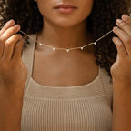 Mothers Day Gifts - Dainty Silver Gold Necklaces for Women Cute Station Choker Simulated Diamond Necklace Simple Layering CZ Necklace Trendy Jewelry Gifts - color: Gold, style: 5pcs Flower-Shaped CZ