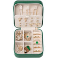 VLANDO Travel Jewelry Case, Small Travel Jewelry Organizer Box for Girls Women - Dark Green - color: Dark Green