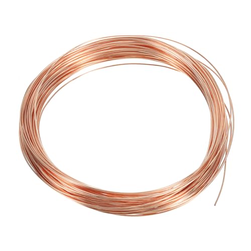 PATIKIL 49 Feet Solid Bare Copper Wire, 22 Gauge 99.9% Pure Copper Wire 0.7mm Soft Beading Wire Metal Plant Stem Ties for Jewelry Craft (15m) - size: 0.7mmx15m