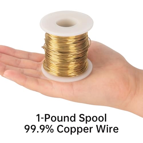 14 Gauage(1.63 mm),1 Pound 85ft Spool Brass Wire for Jewelry Making, Beading,Yellow Brass, Round, Dead Soft - size: 14 Gauage(1.63 Mm),1 Pound