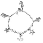 CCINEE Wholesale 100 Pieces Assorted Antique Charms Ocean Themed Sliver Pendants for Jewelry Making and Craft Making