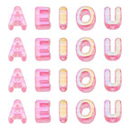 FASHEWELRY 50Pcs Large Letter Beads, 20mm Big Acrylic Alphabet Beads, Large Hole Vowel Bead Spacer for Bracelets Necklaces Bag Charms Shoelaces Keychains Lanyards (Deep Pink) - color: Deep Pink