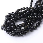 10MM Black Golden Obsidian Round Loose Beads Natural Gem Beads Crystal Energy Stone Beads for Jewelry Making DIY Bracelet Necklace - color: Black Golden Obsidian, size: 10mm