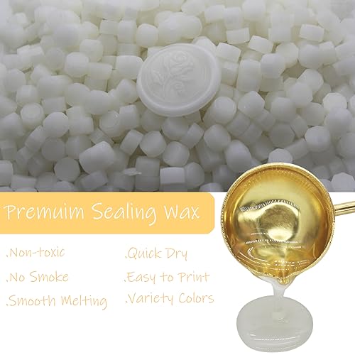 250pcs Translucent Wax Seal Beads, Andotopee Premium Half-Transparent Sealing Wax Pellets for Stamp Seals, Wedding Invitation, Letter Envelope, Thanks Card, Scrapbook DIY & Bridal Crafts - color: Translucent