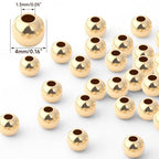 DECYOOL Small Gold Beads, 1200Pcs 4mm KC Gold Spacer Beads Seamless Smooth Round Bead for Bracelets Jewelry DIY Crafts Making - color: KC Gold, size: 4mm