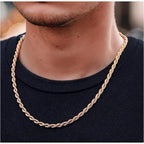 14K Yellow Solid Gold 1.5mm、2mm、3.2mm and 4.2mm Twisted Rope Chain Necklace, Ideal Gift for Women And Men(Lengths from 16 to 36 Inches) - size: 30inch