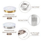 Pandahall 2 Rolls Jewelry Beading Wires 20 Gauge Bendable Copper Wire with Looper Pliers Platinum Golden Tarnish Resistant Copper Beading Wire for DIY Jewelry Craft Making Supplies
