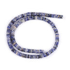 JOE FOREMAN 2x6mm Natural Blue Sodalite Jasper Stone Heishi Rondelle Spacer Beads for Jewelry Making Full 15" Strand Energy Stone Healing Power Crystal - color: Blue Sodalite Jasper