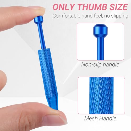 Piercing Ball Grabber Tool,4-Claw Stainless Steel Jeweler Pick Up Tools,Septum Ball Screw Tool for Piercing Changing/Removal/Holder,Earring Pearl Grabber for Jewelry/Electronic Components - color: 1pc Pink, 1pc Blue