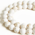 60pcs 6mm White Shell Turquoise Beads Natural Gemstone Beads Round Loose Beads for Jewelry Making - color: White Shell Turquoise, size: 6mm