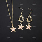 AUEAR, 30 Pack Ocean Starfish Conch Seashell Metal Gold Plated Enamel Charms Pendants for DIY Jewelry Making (Enamel Style 1) - color: Ocean Charms 1, size: 30 Pack