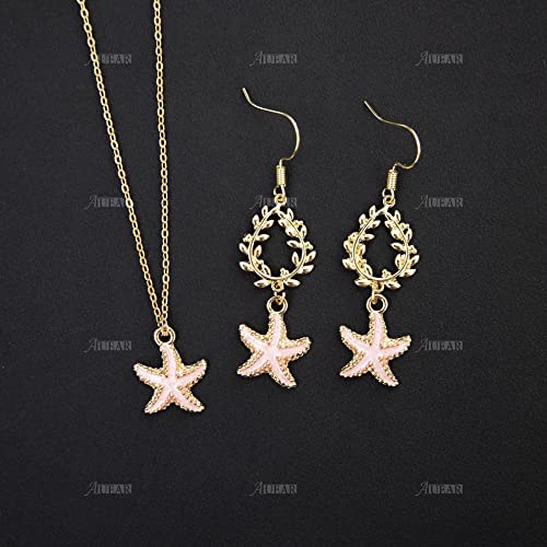 AUEAR, 30 Pack Ocean Starfish Conch Seashell Metal Gold Plated Enamel Charms Pendants for DIY Jewelry Making (Enamel Style 1) - color: Ocean Charms 1, size: 30 Pack