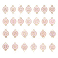 KISSITTY Flat Round with Alphabet Connector Charms Alloy Enamel Letter Links Connectors for DIY Bracelet Earring Jewelry Making - color: Pink