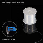 PH PandaHall 80 Yards 0.3mm Transparent Beading Line Clear Fishing Line Invisible Nylon Thread Jewelry String Wire Beading Cords String for Christmas Party Decor, Seed Beads Jewelry Bracelet Making - size: 0.3mm
