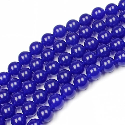 MJDCB Natural Stone Beads Sapphire Jade Round Loose Beads for Jewelry Making DIY Bracelet Necklace (10mm) - color: Sapphire Jade, size: 10mm